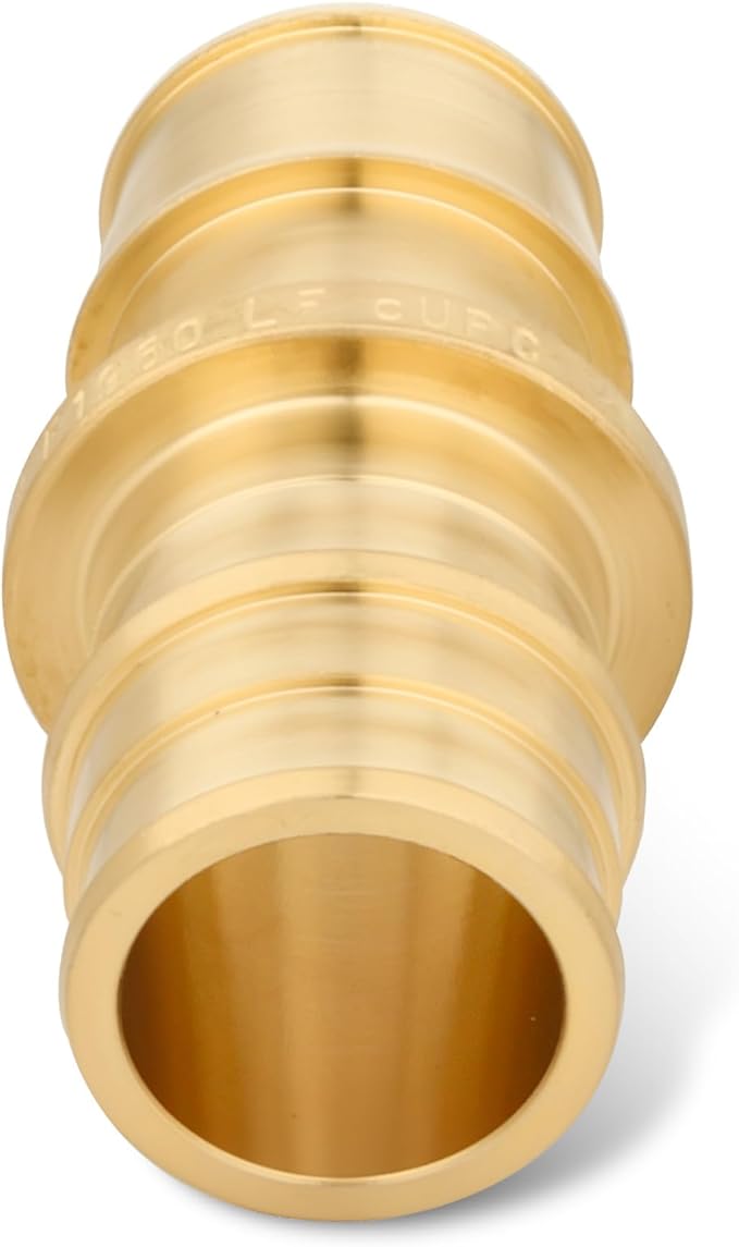 3/4 Inch PEX-A Expansion Coupling Fittings, Brass Straight Connector, PEX-A Pipe Fitting, Lead-Free Brass Plumbing Fittings for Hot and Cold Water, Potable Water (10-Pack)