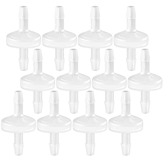JoyTube 12 Packs Check Valve 1/8”(3MM) One-Way PVDF Plastic Hose Barb for Liquid Air