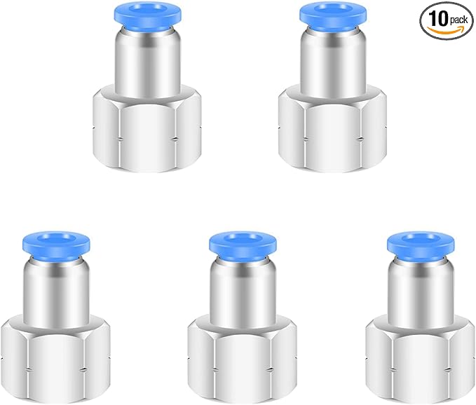1/2 Female Npt Push to Connect Fittings,CEKER 12MM x 1/2" NPT Female Thread Air Fittings 12MM Quick Connect Air Lines Fittings Pneumatic Tubing Fitting Push in Connector 10Packs