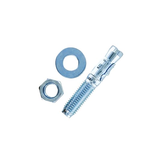 Conquest 5/8" x 3-1/2" Zinc Plated Wedge Anchors (Box of 25) High Performance Concrete Anchors - Rust Resistant Zinc Plating for Dry Interior Environments - Heavy Duty Fastener for Concrete