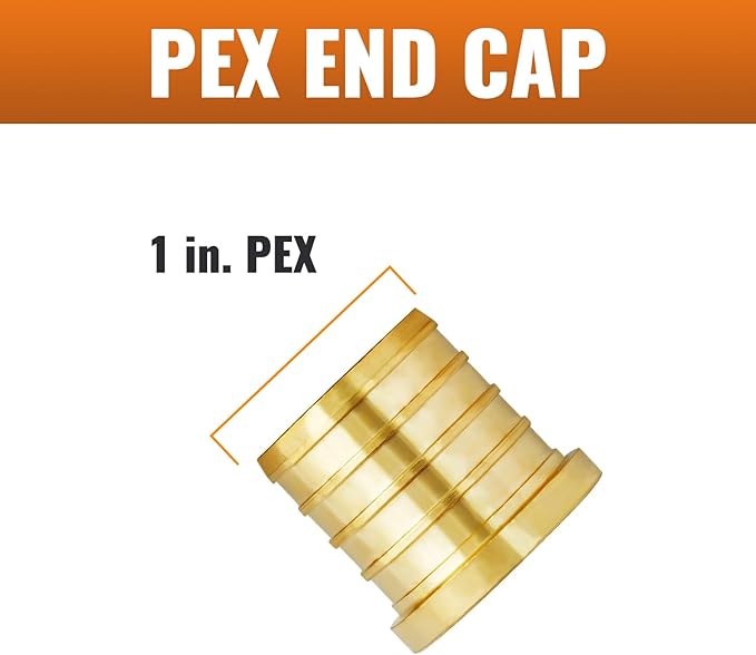SUNGATOR 2-Pack 1" Pex Plug End Cap, No Lead Brass, Pex Fittings 1 Inch
