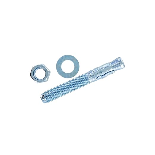 Conquest 3/4" x 5-1/2" Zinc Wedge Anchors (Box of 10) – High Performance Concrete Anchors – Rust Resistant Zinc Plating for Dry Interior Environments – Heavy Duty Fastener for Concrete
