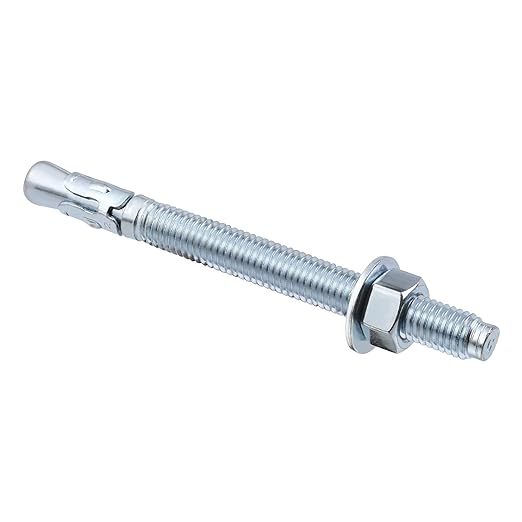 3/8 inch x 3-3/4 inch - 20 Pieces Wedge Anchor Zinc Plated Heavy Duty Fastener for Concrete