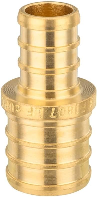 (Pack of 300) EFIELD Barb Crimp Pex Brass Fittings 1/2 Inch x 3/4 Inch Reducing Coupling For Pex Tubing Connection, ASTM F1807,(PEX1807012-300PCS)