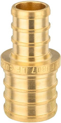 (Pack of 300) EFIELD Barb Crimp Pex Brass Fittings 1/2 Inch x 3/4 Inch Reducing Coupling For Pex Tubing Connection, ASTM F1807,(PEX1807012-300PCS)