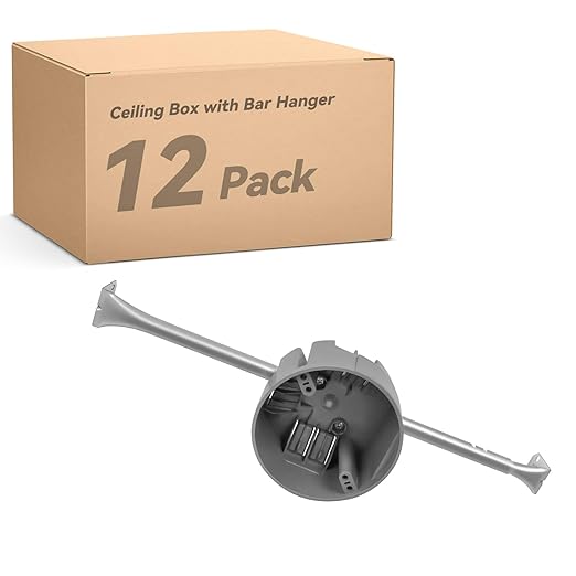 Round Electrical Box with Hanger Bar, 14"/18"/23.5" Adjustable, PVC Ceiling Box for Lights, 20 CU.in, UL Listed, 12 Pack