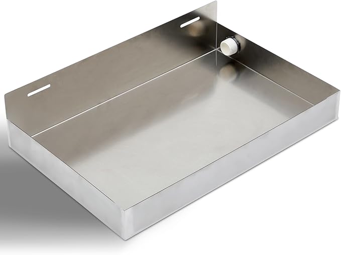 Blulu Water Heater Drain Pan Wall Mounted Tankless Stainless Steel Heater Pan 20" x 13" x 2.5", Water Damage Prevention No Leak Welded and Waterproof
