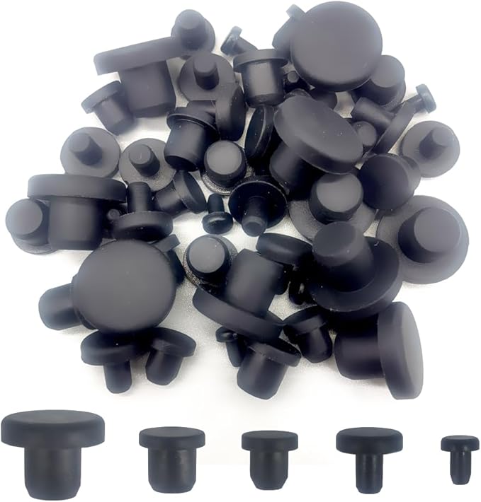 50 PCS Silicone Plugs Rubber Hole Plugs Rubber 1/8" 3/16" 1/4" 5/16" 3/8" Stopper for Round Holes Waterproof Hole End Covers Soft Flexible Stopper Sealing Plugs Pipe Holes Test Tube Plugs