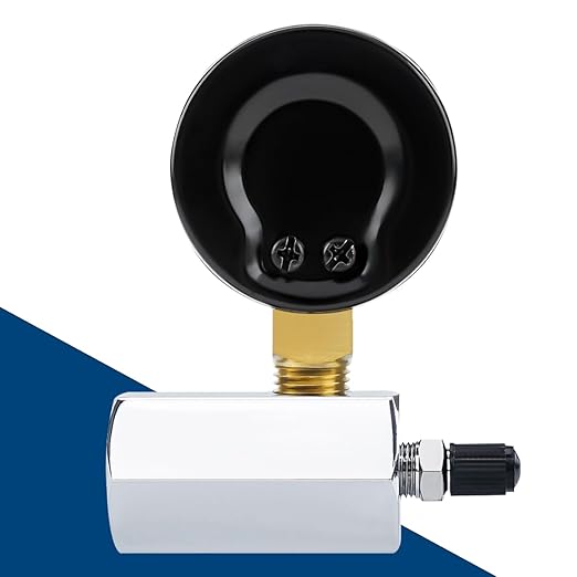 SENCTRL 0-60 Psi Gas Pressure Test Gauge, 2" Dial Size, 3/4" FNPT Connection, Brass Valve, Chrome Plated Steel Body Assembly