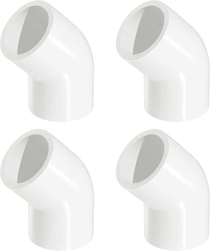 1-1/4" 20 Pcs 45° Elbow Pipe Fittings (Socket x Socket), Heavy Duty 2 Way Right Angle Pipe Fitting for DIY Creations, Schedule 40 PVC Coupling Adapter.