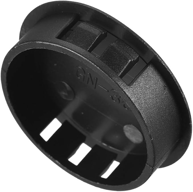uxcell 1-1/2" Plastic Hole Plugs, 16Pcs Flush Type Panel Round Snap in Fastener Knockout Locking Plugs for Furniture Insert End Caps Panels, Black