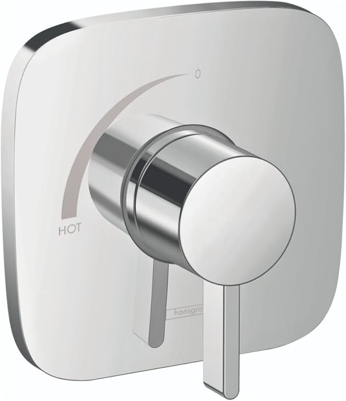 hansgrohe Ecostat E Modern Pressure Balance Shower Valve Trim in Chrome, 15718001