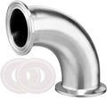 Beduan Elbow 90 Degree 1" Tube OD Stainless Steel 1.5" Tri Clamp Sanitary Pipe Fitting (Ferrule OD 50.5mm)