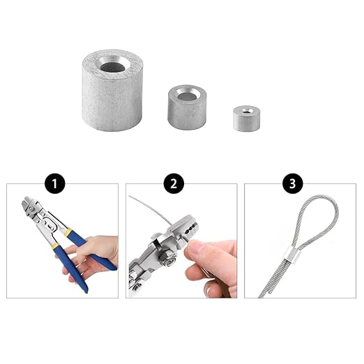 40PCS 3/16" (5mm) Wire Rope Sleeve, Aluminum Crimping Loop Sleeve for Wire Rope and Cable Ferrule