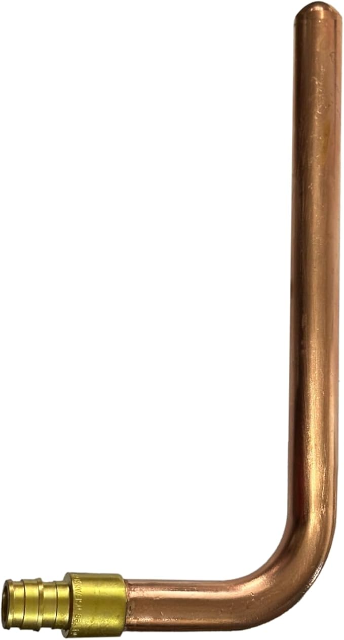 XFITTING 1/2 inch Pex A Expansion Stub Out Elbow 3.5 inch x 8 inch, F1960, Copper, 30-3-6=10X, 10 Pieces