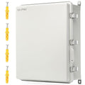 QILIPSU UL94-V0 Outdoor Electrical Box 20.3"x16.4"x7.9" Waterproof Junction Box Weatherproof PC/ABS Alloy Plastic IP66 Project Electric Enclosure Grey Hinged Door