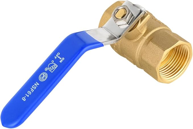 (Pack of 10) EFIELD 1/2-inch 600 WOG FNPT Heavy Duty Full Port Brass Ball Valve FIP Threaded, Blue Level. LF Brass,(VALVE344-10PCS)