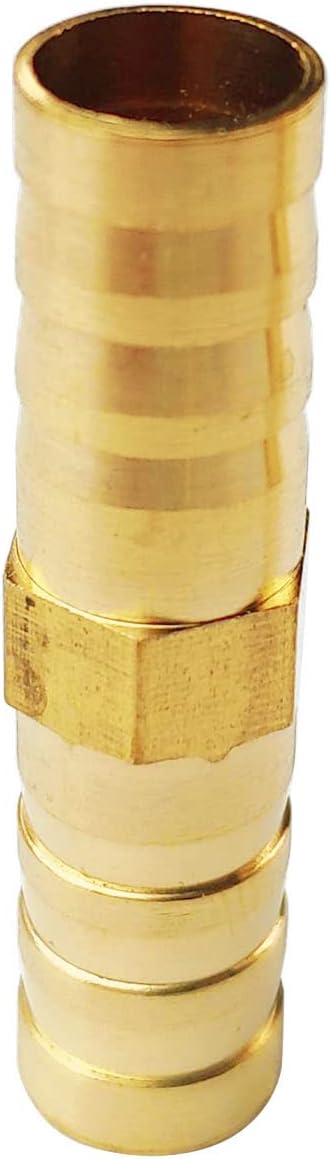10PCs 3/8" Brass Hose Barb Fitting Straight Shape Barbed Splicer Mender Union Fitting for Oil Water Air