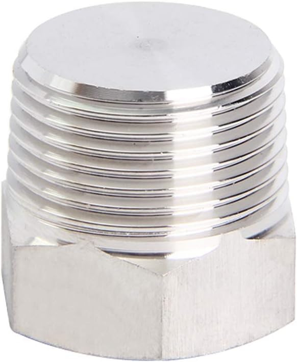 Joywayus 4Pcs Stainless Steel Outer Hex Thread Socket Pipe Plug Fitting 3/8" NPT Male