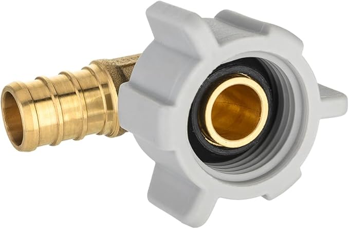 50-Pack EFIELD Pex 1/2" X 1/2" Female NPT Swivel Elbow Brass Crimp Fittings, ASTM F1807,(PEX1807208-50PCS)