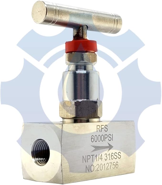 RFS Stainless Steel 316 Straight Needle Valve, 1" NPT Female Connection, up to 6000 PSI, 2 Port Heavy Duty Industrial Hydraulic Flow Control Valve for Piping Needs