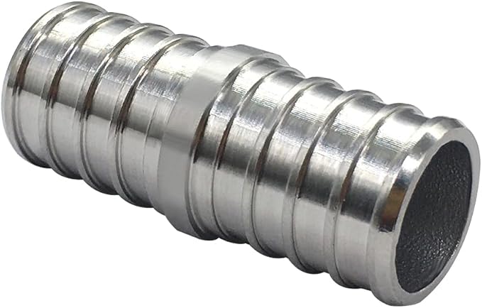 PEX 3/4 Inch Straight Stainless Steel Coupling, Stainless Steel Crimp Pipe Fitting For Pex Pipe (Pack of 3)