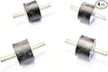 Pack of 4 Rubber Vibration Isolator Mounts - 1-1/2" Diameter x 1" Height, 3/8-16 Thread x 1" Length Male/Male Studs - HVAC, Generators, Motors, Compressors, Pumps