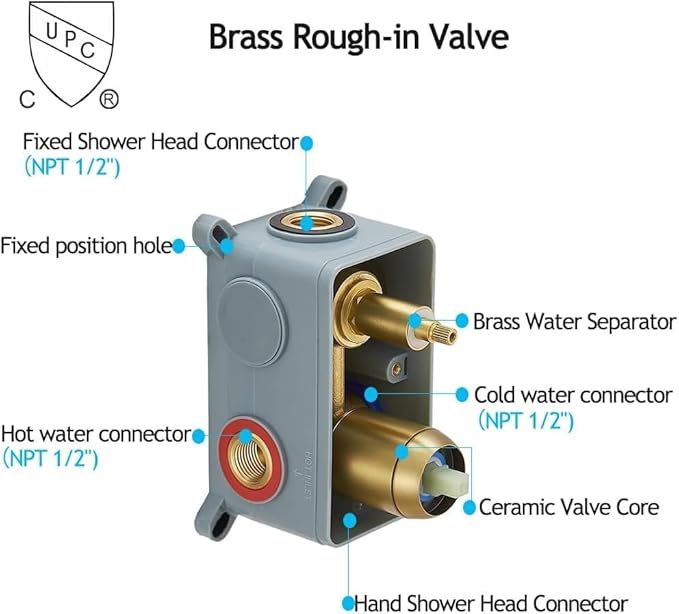 16 Inch Ceiling Mount Brushed Gold Shower System Bathroom Luxury Rain Mixer Shower Combo Set Ceiling Rainfall Shower Head System (Contain Shower Faucet Rough-in Valve Body and Trim Kit)