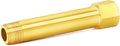 ChillWaves Brass Pipe Fitting, Long Nipple Pipe 1/2" NPT Male x 1/2" NPT Female Thread 4" Length(100MM)(1-PACK)