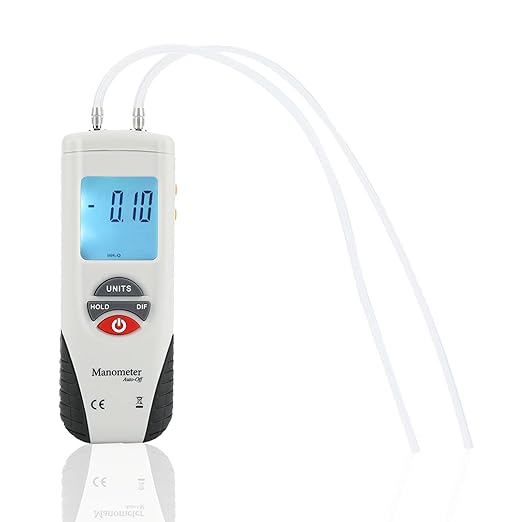Digital Manometer, HT-1890 Handheld Differential Pressure Gauges with 11 Selectable Units Portable Air Pressure Meter for Testing