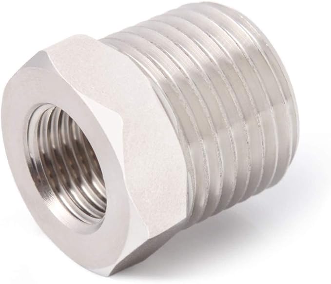 Stainless Reducer Bushing NPT 1" Male to 1/4" Female Reducing Hex Pipe Fitting