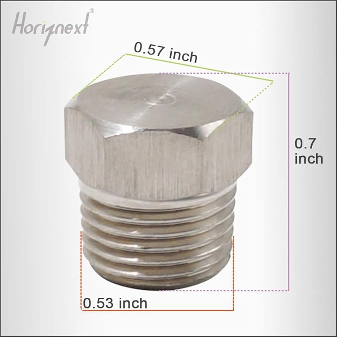 npt 1/4 stainless steel Male Thread hex Head water Pipe Plug, adapt to cap brass socket fitting manifold nut (Pack of 4)