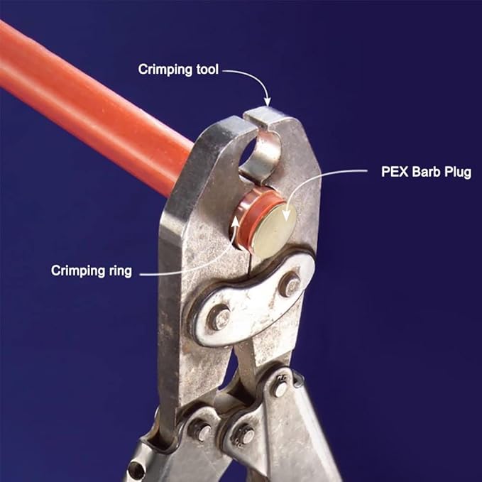 Joywayus 3/4" PEX Barb Plug End Cap Brass Crimp Fittings (Pack of 10)