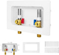 10-PACK GUOFIS Washing Machine Outlet Box with Center Drain,PEX Laundry Washer Box with Stainless Steel Water Hammer Arrestor (1/2"MIP Sweat Connection Inlet X 3/4"MHT Outlet)