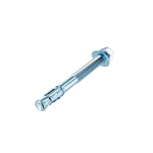 Conquest 5/8" x 7" Zinc Plated Wedge Anchors (Box of 25) – High Performance Concrete Anchors – Rust Resistant Zinc Plating for Dry Interior Environments – Heavy Duty Fastener for Concrete