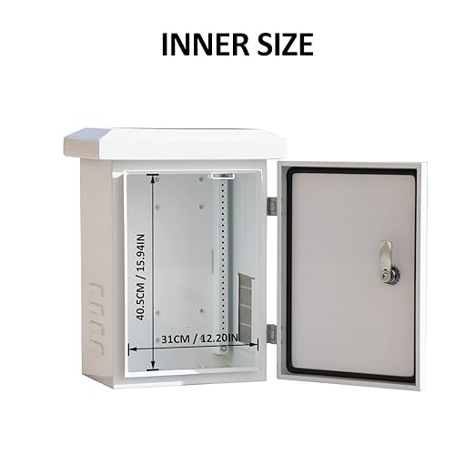 Metal Electrical Box Enclosure, Steel Electrical Box, IP Weatherproof Box for Outdoor Electronics, NEMA Enclosure Outdoor, Projector Box Enclosure for Electronics 20x16x12