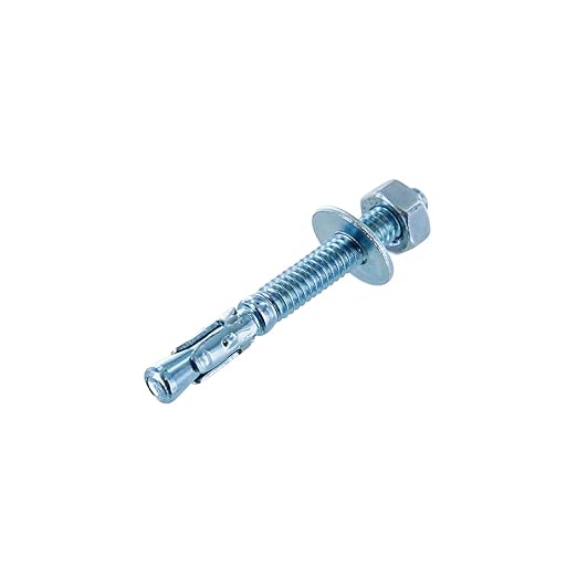Conquest 1/4" x 2-1/4" Zinc Wedge Anchors (Box of 100) – High Performance Concrete Anchors – Rust Resistant Zinc Plating for Dry Interior Environments – Heavy Duty Fastener for Concrete