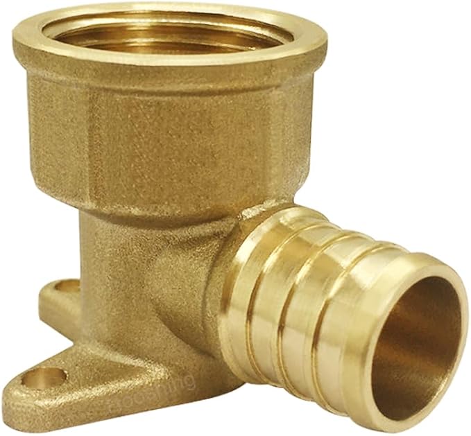 Hooshing 2PCS Pex Drop Ear Elbow Fittings 3/4" Pex x 3/4" NPT Female Adapter Brass Crimp Fittings for Pex Pipes Plumbing Jobs