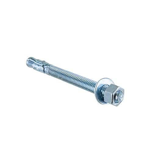 Conquest 1/2" x 5-1/2" Zinc Plated Wedge Anchors (Box of 25) – High Performance Concrete Anchors – Rust Resistant Zinc Plating for Dry Interior Environments – Heavy Duty Fastener for Concrete