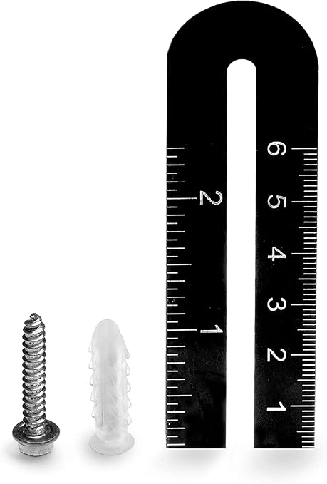 THE CIMPLE CO Ribbed Plastic Conical Anchors and Screws - for Concrete, Stucco, Brick, Drywall, and Similar - Kit of 50 Screws, and 50 Anchors