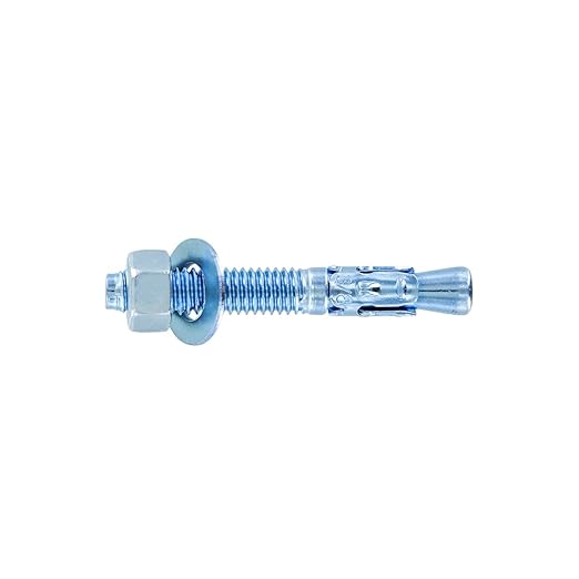 Conquest Zinc Plated Carbon Steel Concrete Wedge Anchors 3/8" x 2 3/4" - Heavy Duty Anchor Bolts for Interior Dry Environments and General Purpose Use (50 Pack)