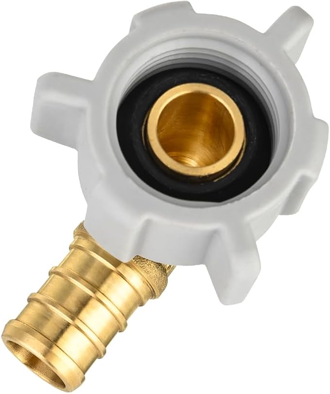 50-Pack EFIELD Pex 1/2" X 1/2" Female NPT Swivel Elbow Brass Crimp Fittings, ASTM F1807,(PEX1807208-50PCS)