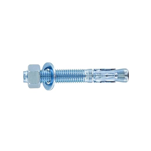 Conquest 3/4" x 5-1/2" Zinc Wedge Anchors (Box of 10) – High Performance Concrete Anchors – Rust Resistant Zinc Plating for Dry Interior Environments – Heavy Duty Fastener for Concrete