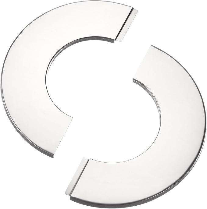 uxcell Wall Split Flange, Stainless Steel Round Escutcheon Plate for 22mm Diameter Pipe 4Pcs