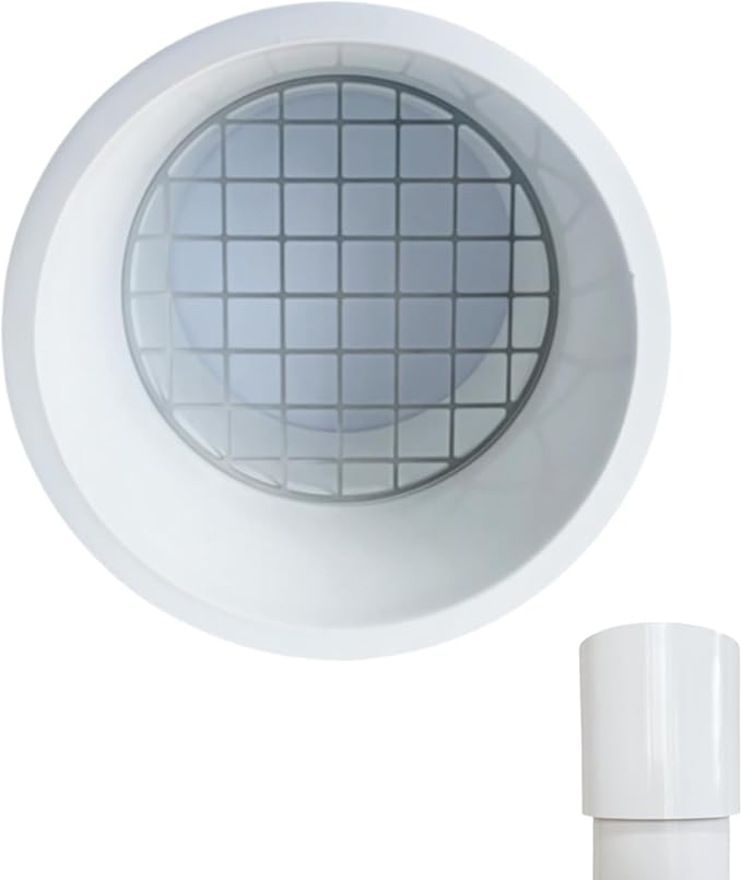 PVC Vent Cap 1 pcs for 2" Schedule 40,PVC Termination Cap,Vent Cover Screen,Round Furnace PVC Pipe Stainless Steel Roof Vent Cap,Installation not Required That PVC Elbow,or Coupling