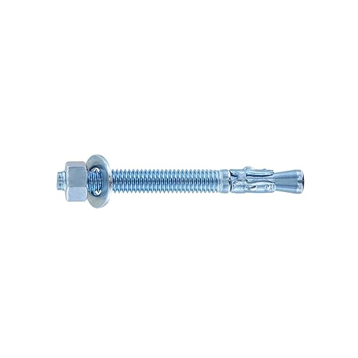 Conquest 3/8" x 3-3/4" Zinc Plated Wedge Anchors (Box of 50) – High Performance Concrete Anchors – Rust Resistant Zinc Plating for Dry Interior Environments – Heavy Duty Fastener for Concrete