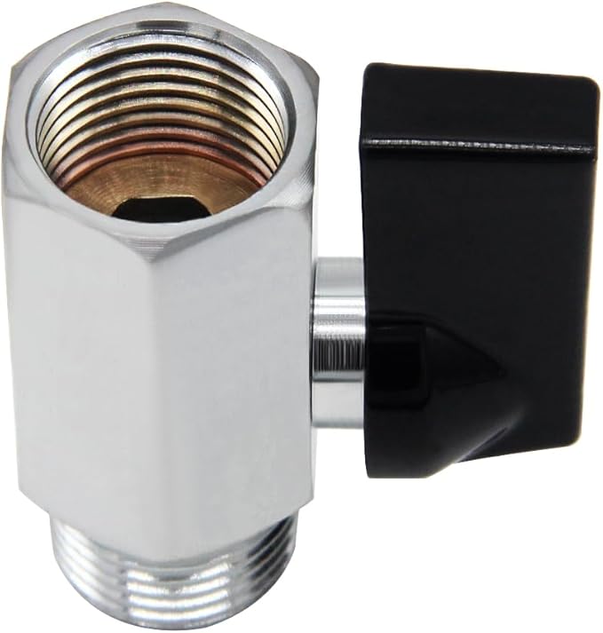 Brass Mini Ball Valve 3/8" NPT Female x Male Thread Shut Off Valve Chrome Plated (Pack of 2)