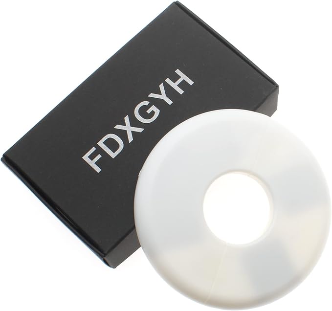 FDXGYH 2 Pcs ID 1-1/3 Inch ABS Wall Split Flange Self-Adhesive tape Round Escutcheon Plate Cover for Water Pipe Faucet Decoration Accessories [White]