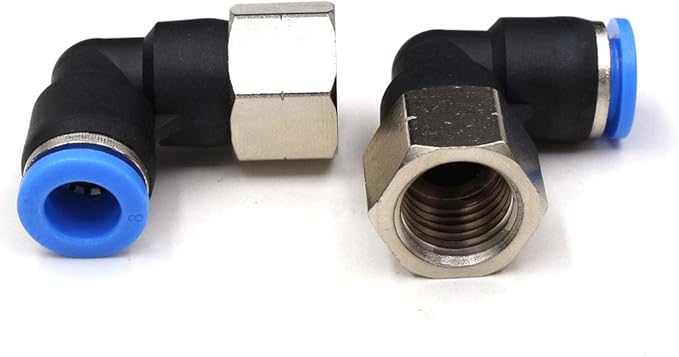 1/4 NPT Elbow Push to Connect Fittings,CEKER 8MM Tube Od x 1/4" NPT Female Air Fittings Quick Connect Tube Fittings Pneumatic Fittings Push Lock Fittings Push In Connectors 2Packs