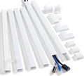 ZhiYo 94.5in Cord Cover Wall Kit, Cord Hider Wire Covers for Cords Wall Mounted TV, Paintable Wire Hiders, TV Cable Hider Cord Concealer, 6 x L15.7in W0.98 H0.5in, White